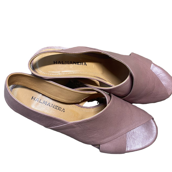 Halmanera pink crisscross yellow pump slingback sz 37 - Picture 5 of 13